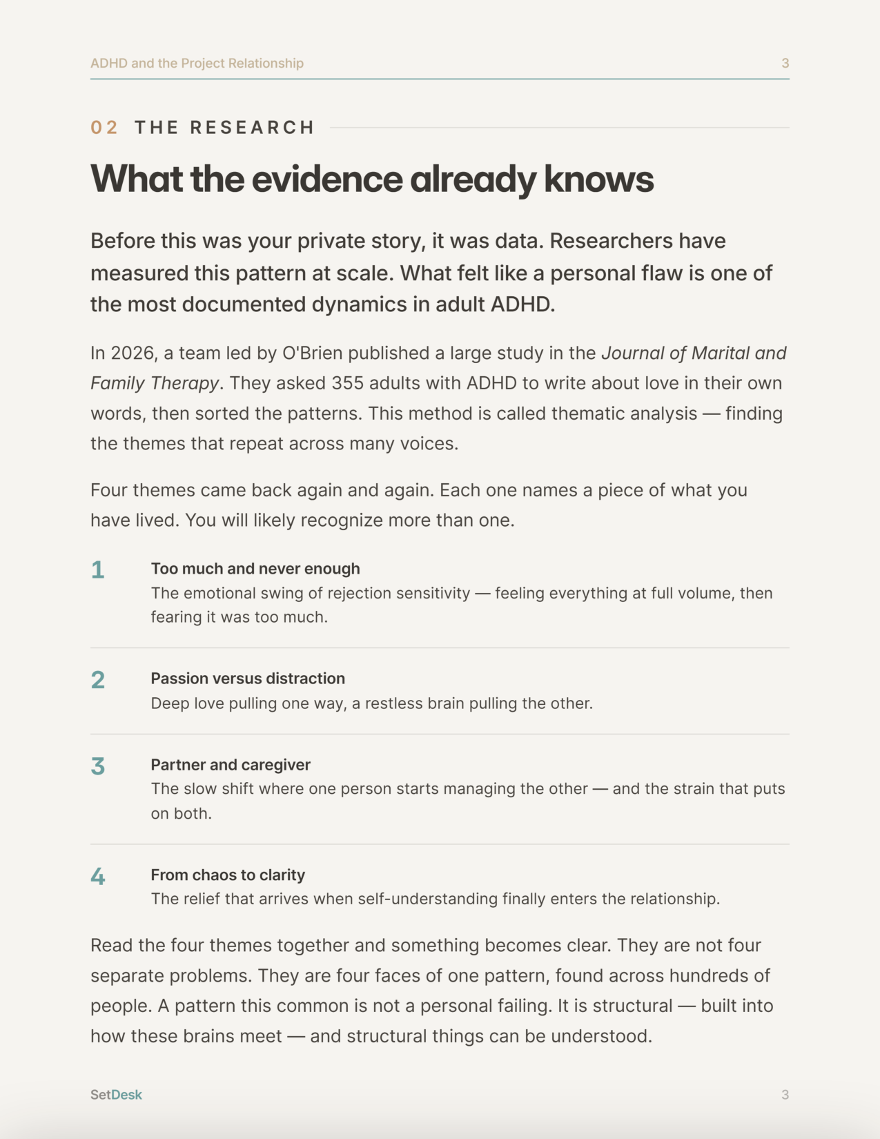 ADHD and the Project Relationship