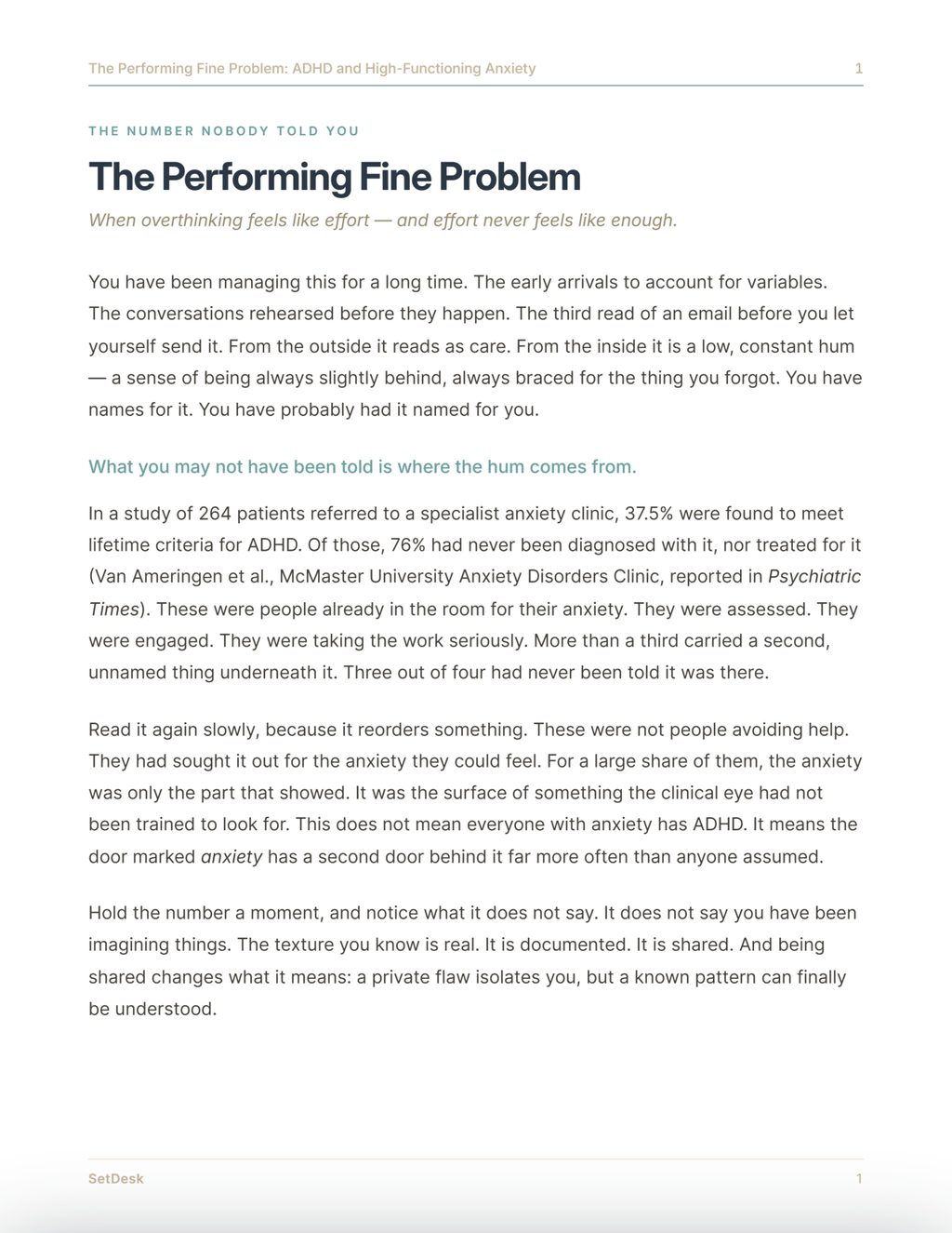 The Performing Fine Problem: ADHD and High-Functioning Anxiety