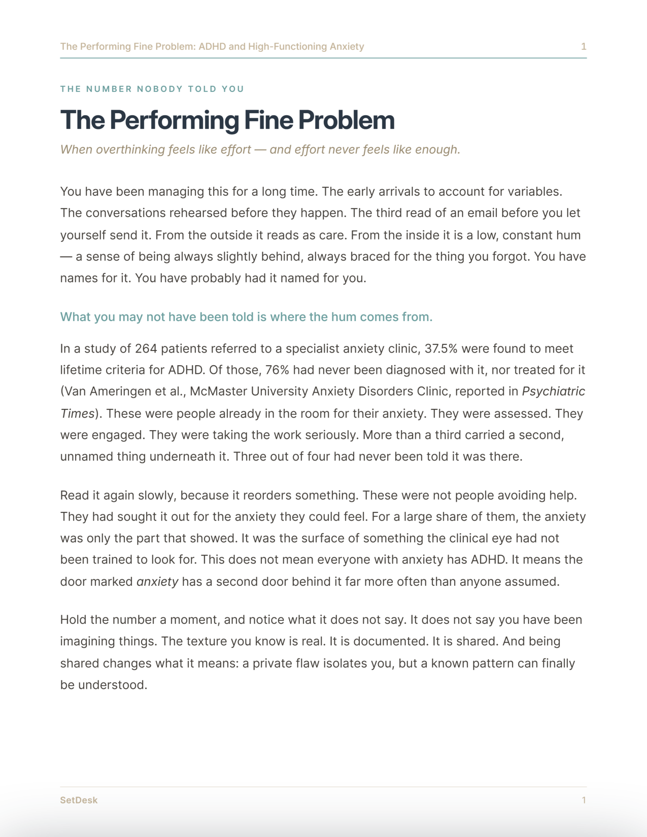 The Performing Fine Problem: ADHD and High-Functioning Anxiety