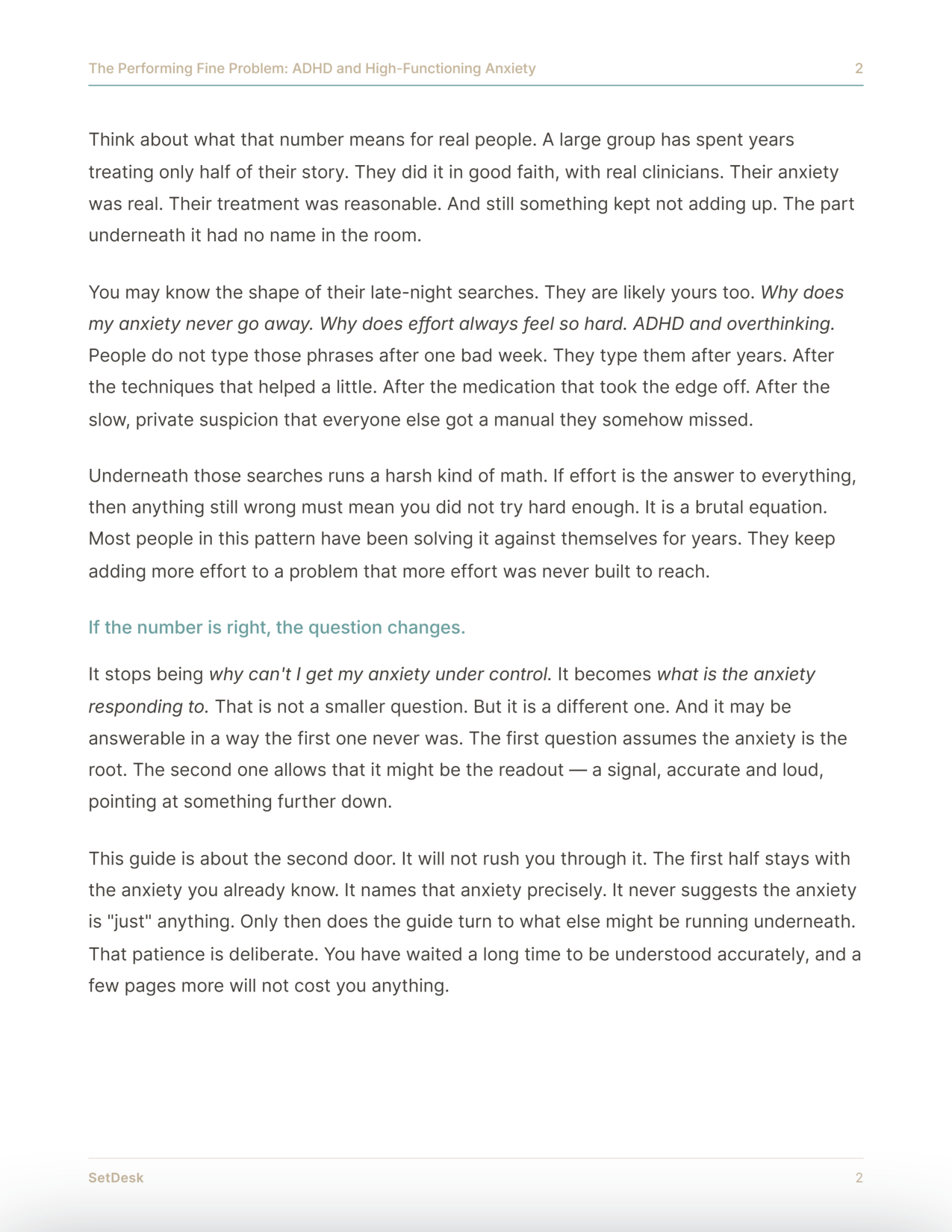 The Performing Fine Problem: ADHD and High-Functioning Anxiety