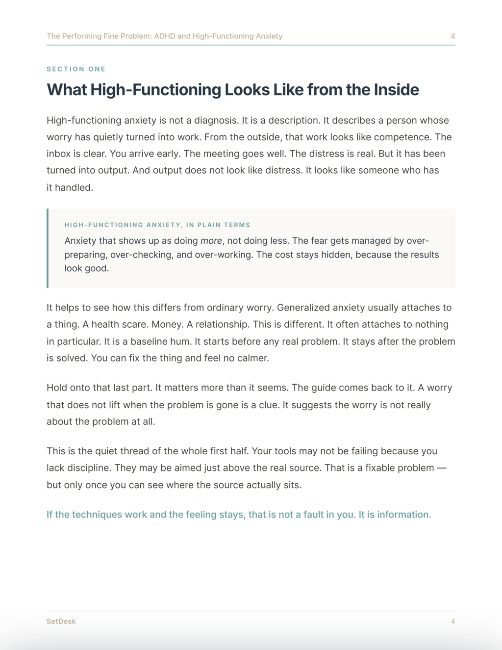 The Performing Fine Problem: ADHD and High-Functioning Anxiety
