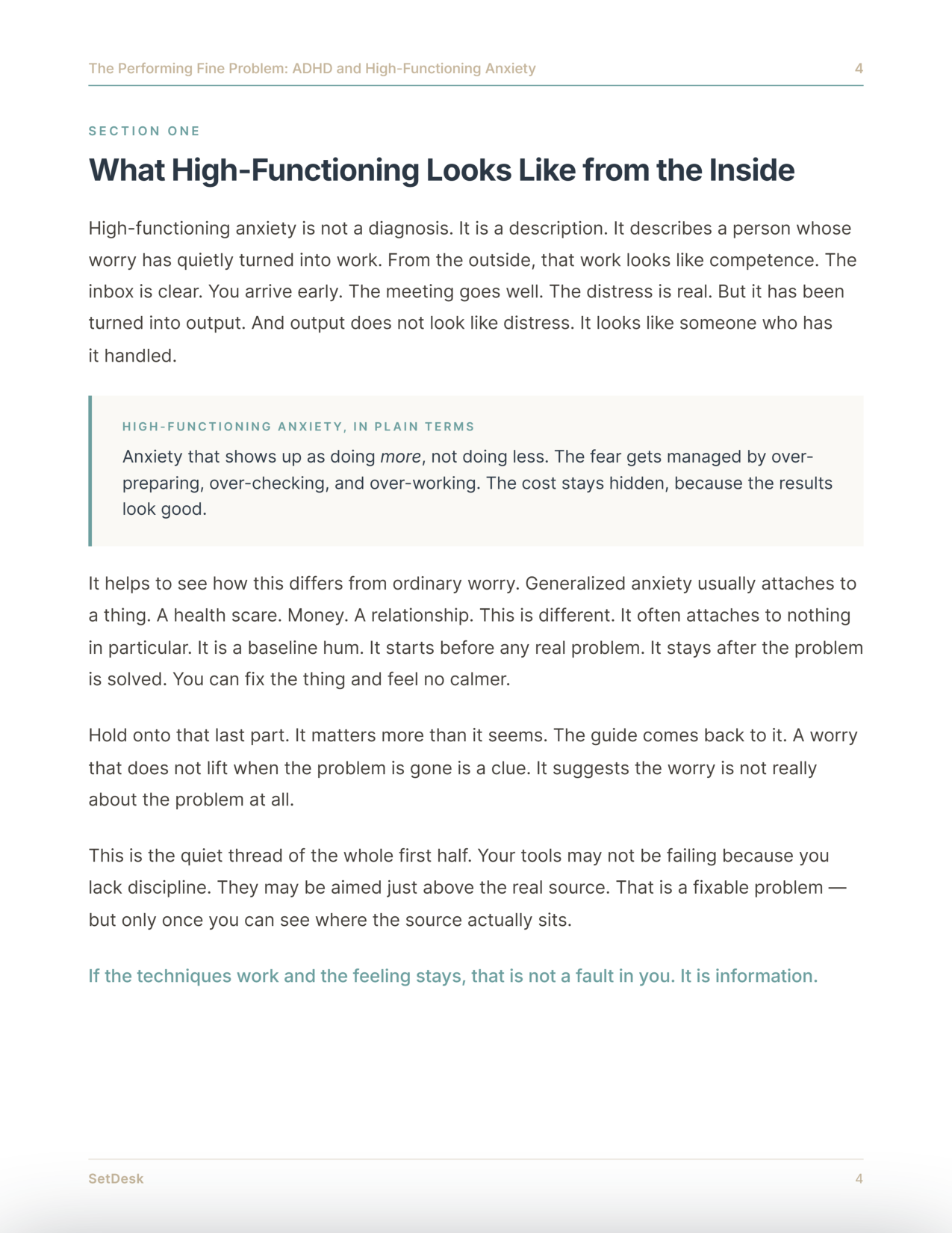 The Performing Fine Problem: ADHD and High-Functioning Anxiety